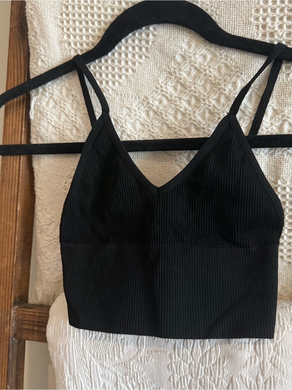 Urban Outfitters Out From Under Black Ribbed Longline Bra - Picture 2 of 4